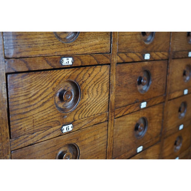 Large English Oak Apothecary Cabinet, 1920s For Sale - Image 11 of 18