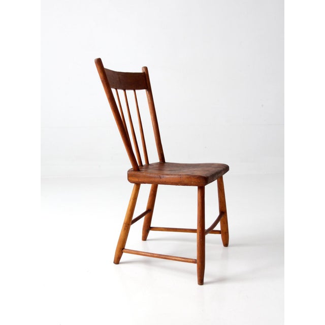Antique Plank Seat Country Chair For Sale - Image 11 of 12