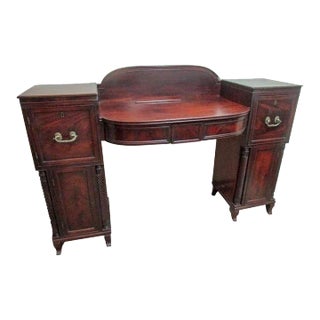 19th C English Regency Mahogany Stepdown Sideboard For Sale