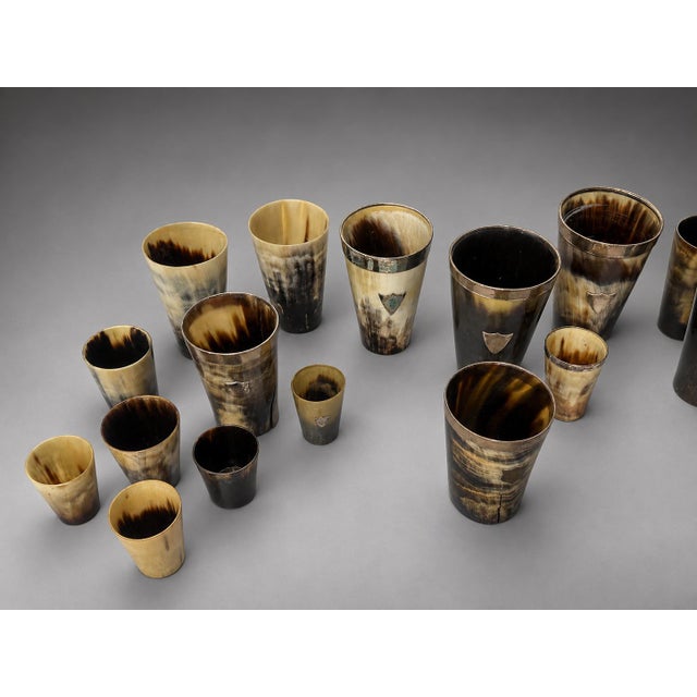 Metal Collection of 24 Antique British Horn Beakers, Including Silver-Mounted For Sale - Image 7 of 10