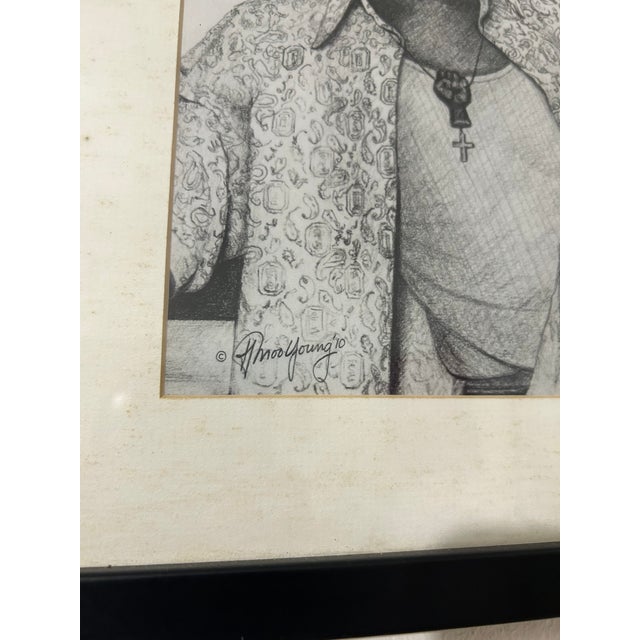 Drawing/Sketching Materials Howard Moo Young Original Pencil Drawing – Bob Marley, Peter Tosh & Bunny Wailer, Signed For Sale - Image 7 of 10