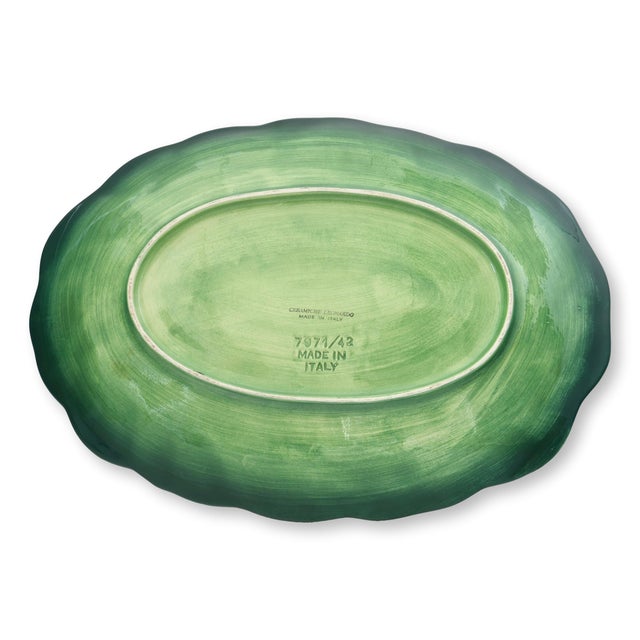 Traditional Late 20th Century Italian Ceramiche Leonardo Majolica Leaf Platter For Sale - Image 3 of 3