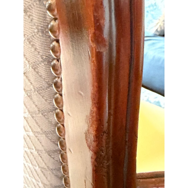 Old Hickory Tannery Louis XV Bergère – Designer Toile & Down-Filled For Sale - Image 18 of 18