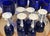 Los Castillo Style Hand-Blown Cobalt Blue Glassware With Pewter Stems Set- 37 Pieces For Sale - Image 10 of 10
