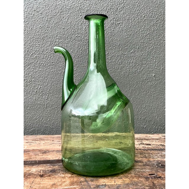 Glass Vintage Italian Glass Wine Decanter For Sale - Image 7 of 12