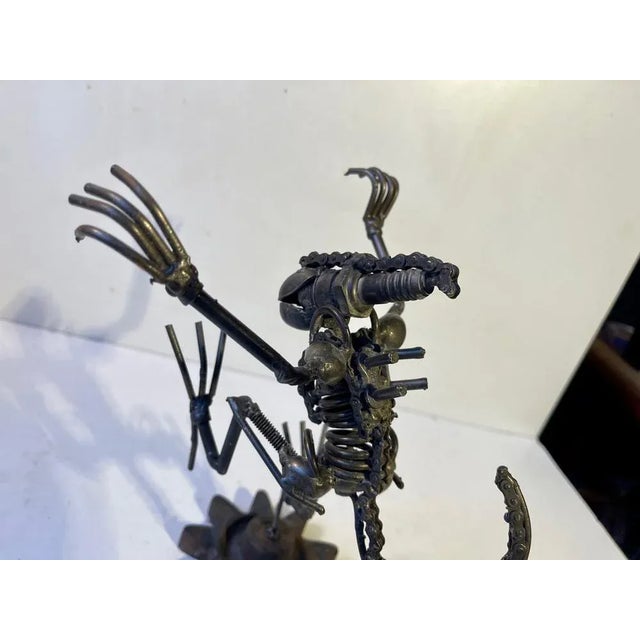 Vintage Scap Art Alien in Recycled Steel, 1990s For Sale - Image 4 of 8