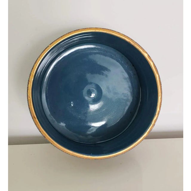 1960s 1960s Bitossi Sgraffito Teal Lavender Bowl For Sale - Image 5 of 10