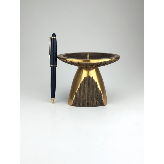 Metal Brutalist Bronze Candleholder by Horst Dalbeck, 1960s For Sale - Image 7 of 9