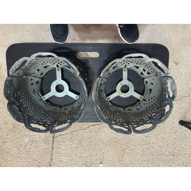 Matching Pair of Antique Victorian Cast Iron Reticulated/Lacework Planters For Sale - Image 10 of 18