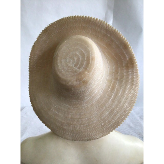 1940s Alabaster Bust Of A Young Woman On A Marble Base For Sale - Image 11 of 12