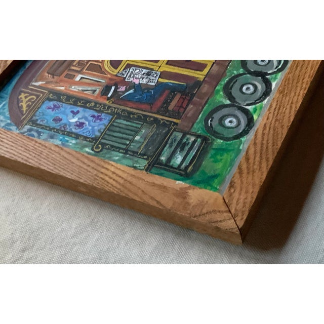 1980s Nyc Outsider Art: 'Passengers on a Train' by Drew - Signed Original For Sale - Image 4 of 10