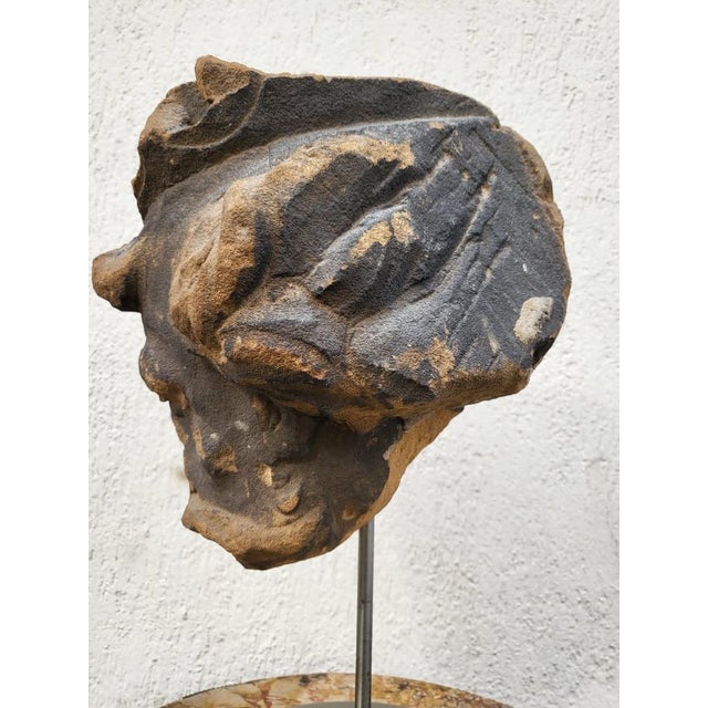 Stone British Artist, Head Sculpture, 17th Century, Stone For Sale - Image 7 of 16