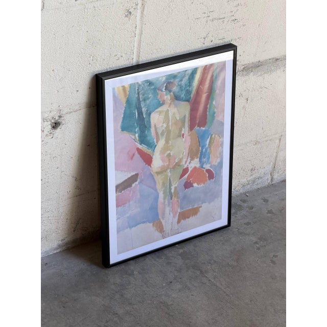 Vintage Scandinavian Expressionist Female Nude Art Print Framed Wall Artwork For Sale - Image 4 of 8