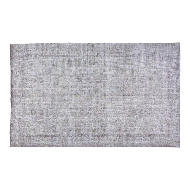 Vintage Turkish Overdyed Hand Knotted Wool Rug, 5'4"x9' For Sale