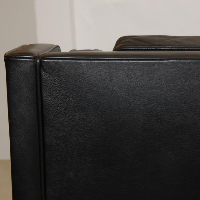 Vintage 2213 3-Seater Sofa in Patinated Black Leather by Børge Mogensen for Fredericia For Sale - Image 16 of 18