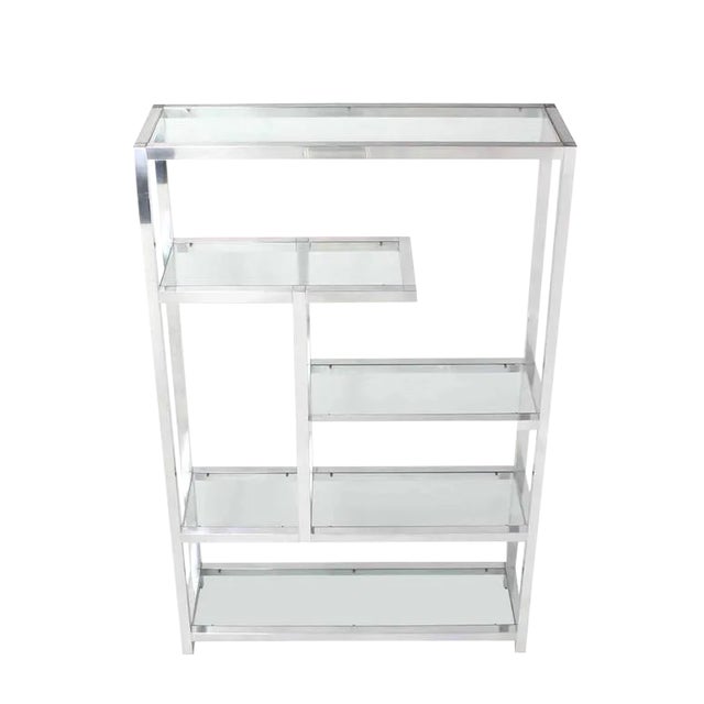 Metal Mid Century Modern Multi Tear Level Shelf Wall Unit For Sale - Image 7 of 7