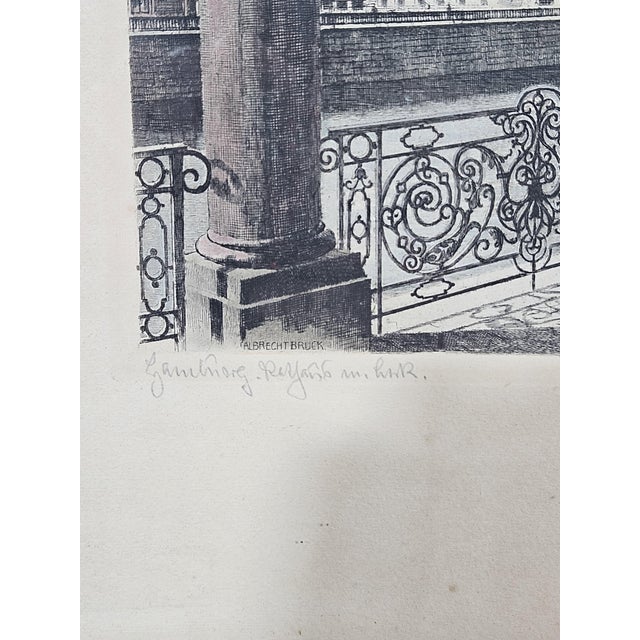 Black Albrecht Bruck, Town Hall in Hamburg, Etching For Sale - Image 8 of 15