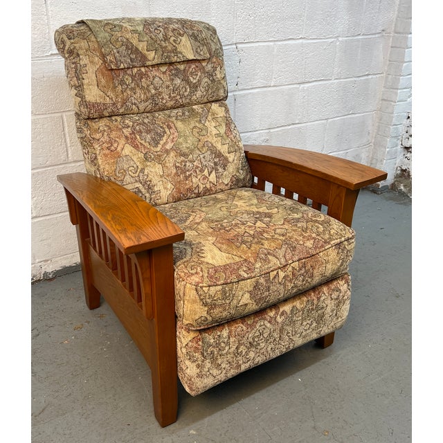 Late 20th Century Late 20th Century Pair of Mission Style Reclining Lounge Chairs For Sale - Image 5 of 15