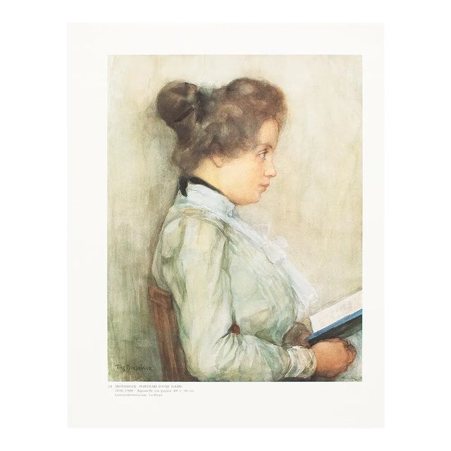 1991 After Piet Mondrian "Portrait of a Woman With a Book", Full-Color Parisian Print For Sale
