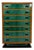 Italian Chest of Drawers in Emerald Green Parchment and Walnut with Black Details, 1950s For Sale