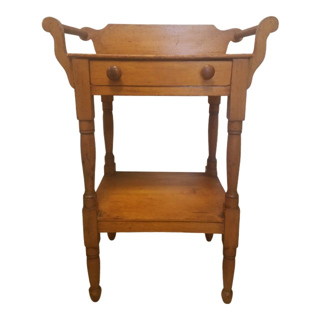 Antique American Pine End Table For Sale