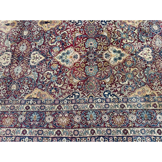 Burgundy A Stunning 19th Century Allover 10' X 13' Persian Lavar Kirman Rug For Sale - Image 8 of 12