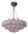 Art Deco Pendant Light in Pink and White Marble Glass, 1930s For Sale