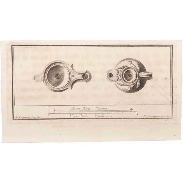 Oil lamp is an etching realized by niccolò cesarano (1740-1815). The etching belongs to the print suite “antiquities of...