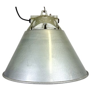 Grey Industrial Explosion Proof Pendant Lamp with Aluminium Shade from Zaos, 1970s For Sale