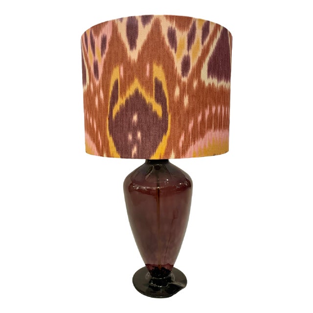 Murano Glass Vase Lamp with Tie-Dye Print, 1960s For Sale