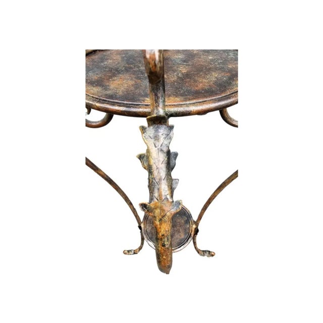Metal Pair of Neoclassical Style Patinated Metal Planter Stands For Sale - Image 7 of 10