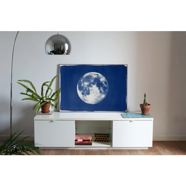 "Full Moon" , Handprinted Cyanotype on Watercolor Paper. Limited Edition For Sale - Image 10 of 10