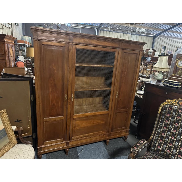 Restoration Brown Walnut Bookcase For Sale - Image 3 of 6