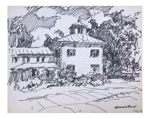 1960s Norman Kent New England Drawing