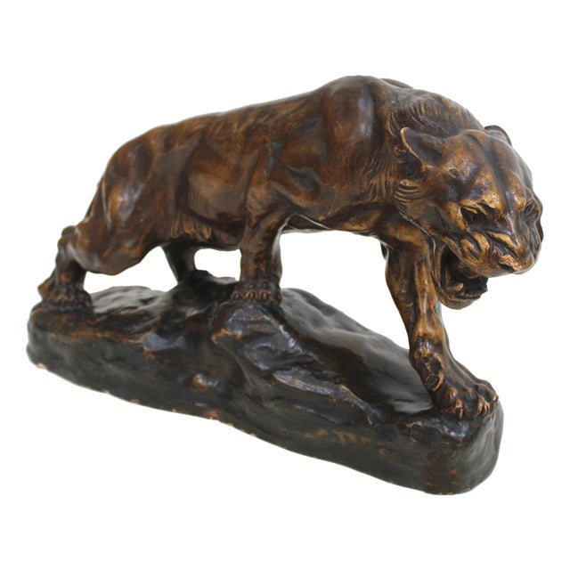 Thomas François Cartier, Roaring Panther, 1800s, Terracotta For Sale