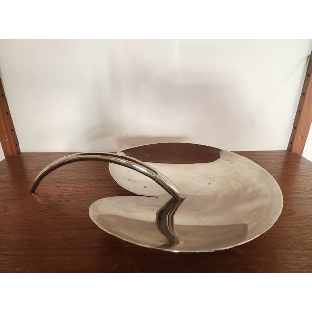 Mid-Century Modern Mesa Italy Stainless Steel Fruit Platter | Mid-Century Modern Biomorphic Tray For Sale - Image 3 of 16