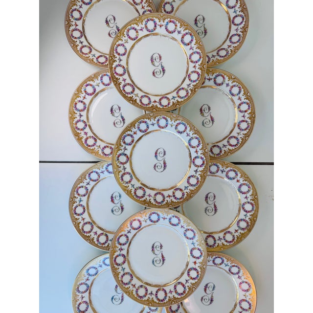 A special set of Rosenthal plates with "G" monogram. These plates are from the early 20th century. This is a custom set,...