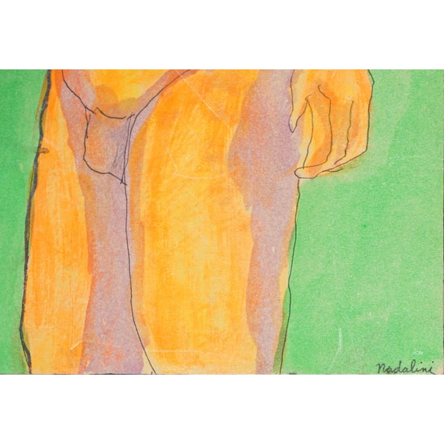 Abstract Expressionism Louis Nadalini "You Need to Listen to Me" Florescent Figurative Gouache on Paper 1987 For Sale - Image 3 of 5