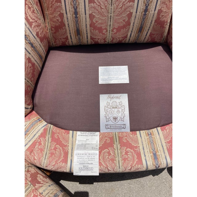 Vintage Southwood Queen Anne Wingback Lounge Chairs With Carved Claw Feet – Pair For Sale - Image 10 of 10