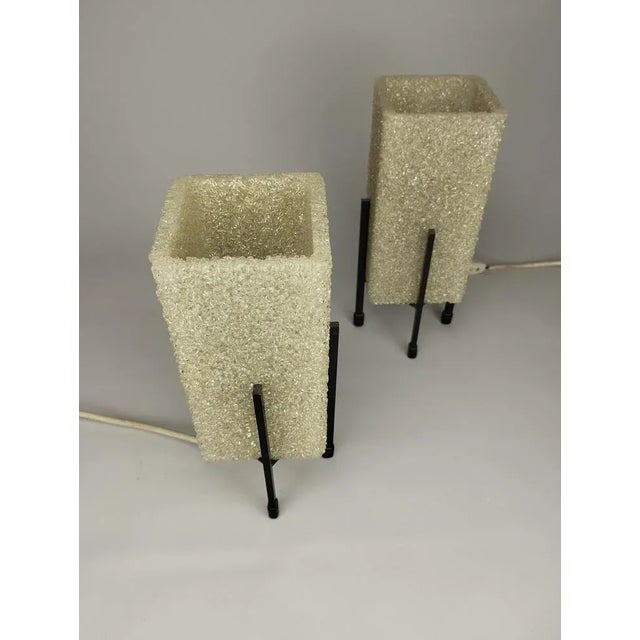 Mid-Century Cubic Table Lamps with Acrylic Shades, 1960s, Set of 2 For Sale - Image 6 of 12
