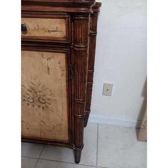 1980s Island British Colonial Style Console Table Sideboard Server Cabinet Wood Paint For Sale In Naples, FL - Image 6 of 9