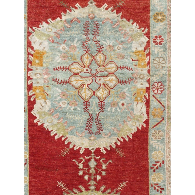 1940s Vintage Circa 1940 Turkish Oushak Runner Rug , 2ft 11in X 11ft 5in For Sale - Image 5 of 11