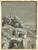 An original early 19th-century watercolour painting Rock Cave Dwellings with Spearsmen, Possibly India.A beautiful drawing...