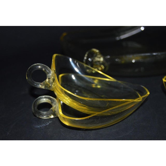 Glass Art Deco Compote Set of Glass Dishes, 1930s, Set of 6 For Sale - Image 7 of 9