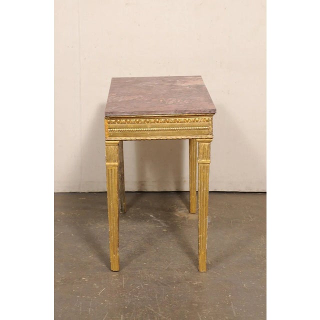 18th Century Italian Gilt Console with Marble Top For Sale - Image 11 of 12