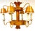 Mid 20th Century Hollywood Regency Ochre Japanned Faux Bamboo Tole Six-Light Chandelier For Sale - Image 4 of 18