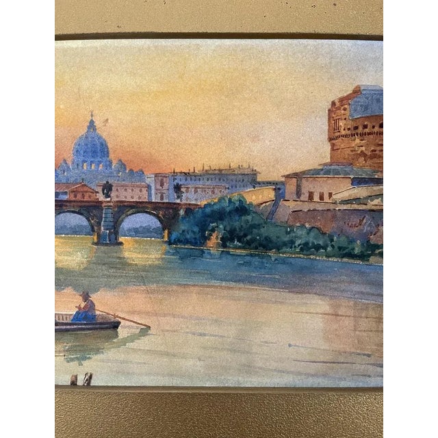 View of Rome, 1890s, Watercolor For Sale - Image 5 of 11