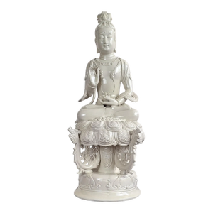 Chinese DeHua Porcelain Seated Buddha on a Lotus Throne