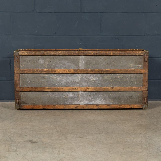 Metal Antique French Trunk in Damier Canvas from Louis Vuitton, 1900 For Sale - Image 7 of 18