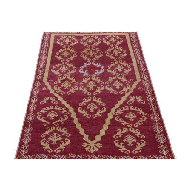 Late 18th Century Antique Kirsehir Rug in Red With Gold Geometric Patterns, From Rug & Kilim For Sale - Image 5 of 7